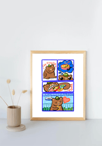 Image 1 of City Bear Snacking-Signed Art Print