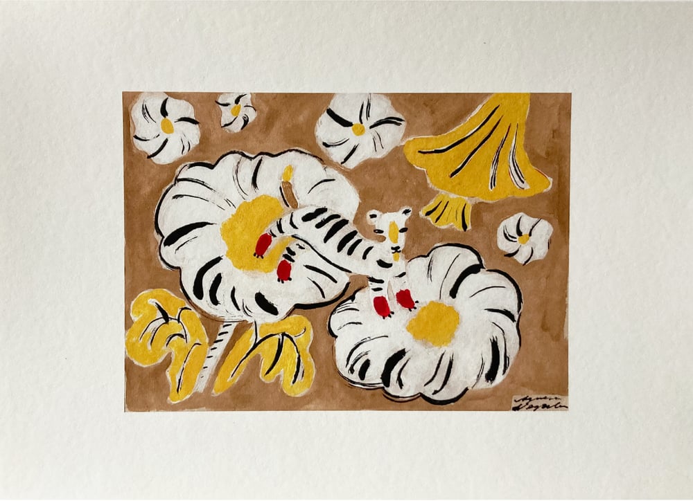 Image of Little Tiger in Flowers (limited edition print)