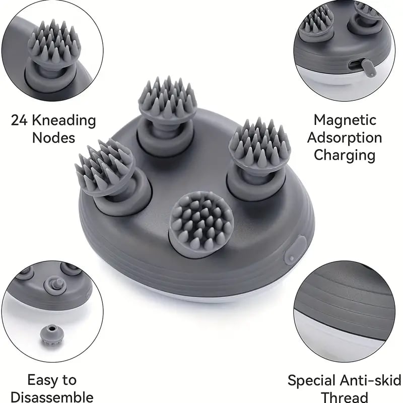 AquaSoothe™ Waterproof Scalp Massager - Deep Tissue Relaxation for Head, Neck, and Body