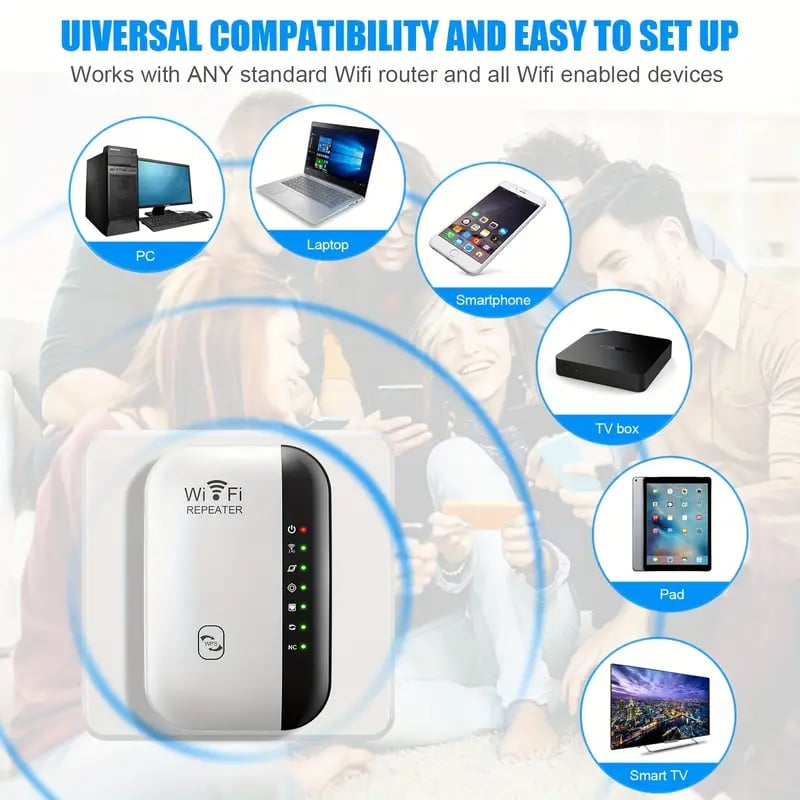 BoostPro™ WiFi Repeater: 300M Wireless Signal Amplifier and Reliable Signal Booster