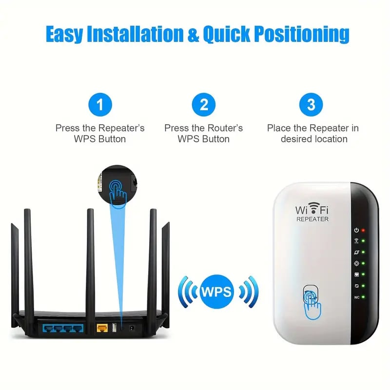 BoostPro™ WiFi Repeater: 300M Wireless Signal Amplifier and Reliable Signal Booster