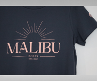 Image 3 of Womens Malibu Sun Tee - Petrol Blue / Peach