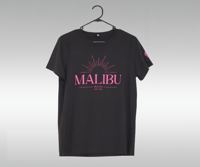 Image 1 of Womens Malibu Sun Tee - Charcoal / Hot Pink 