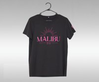 Image 1 of Womens Malibu Sun Tee - Charcoal / Hot Pink