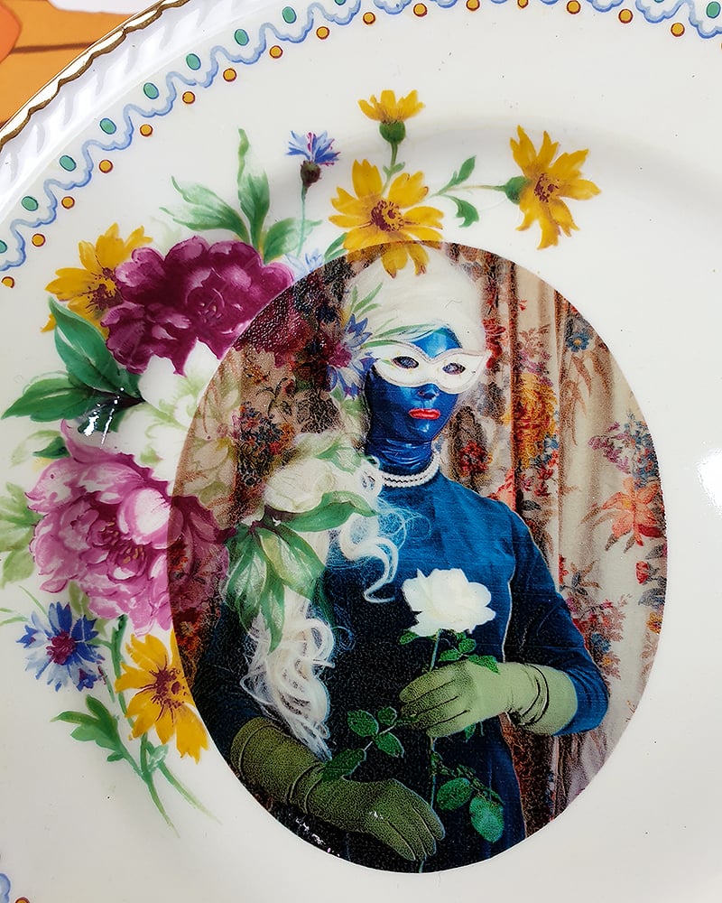 Miss Meatface One-of-a-Kind Decorative Vintage Photo Plate