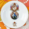 NEW! Miss Meatface One-of-a-Kind Vintage Queen Elizabeth Photo Saucer