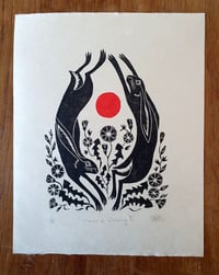 Image 1 of Hares and Chicory (Red Sun)