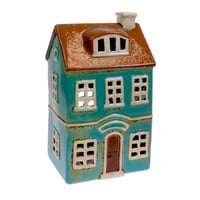 Image 3 of Tealight Houses - Green and Blue