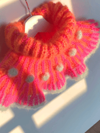 Image 4 of Sofie and Iris Orange, Hot Pink and Mint Mohair and Merino Collar