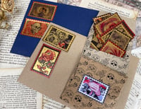 Image 3 of Golden sticker set. decorative gothic stamps