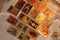 Image 2 of Golden sticker set. decorative gothic stamps