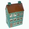 Tealight Houses - Green and Blue