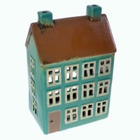 Image 4 of Tealight Houses - Green and Blue
