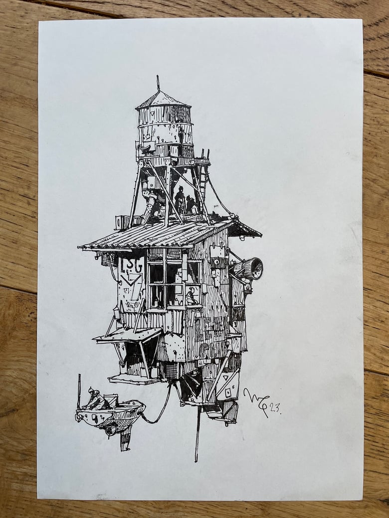 Image of 'Leth Chreig Water Station' original artwork.