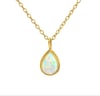 GOLD WHITE DROP OPAL NECKLACE 