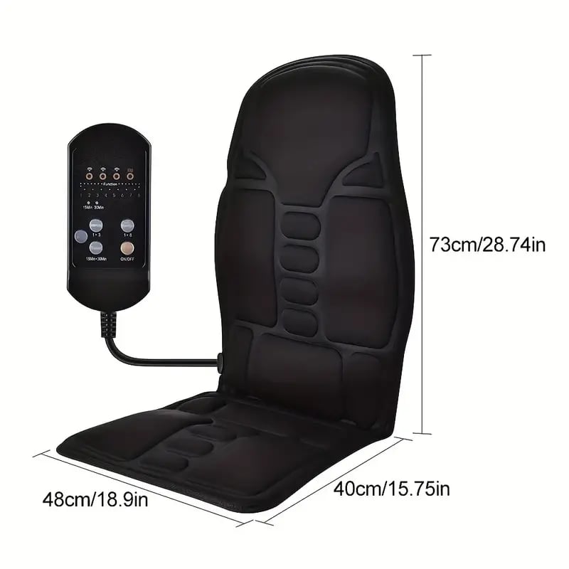 ThermaRelax™ Home Massage Heating Cushion: 5 Motor Vibration, 3 Hot Seat 