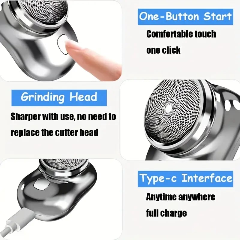 SwiftGlide™ Mini Electric Shaver: Rechargeable, Portable, One-Click Use