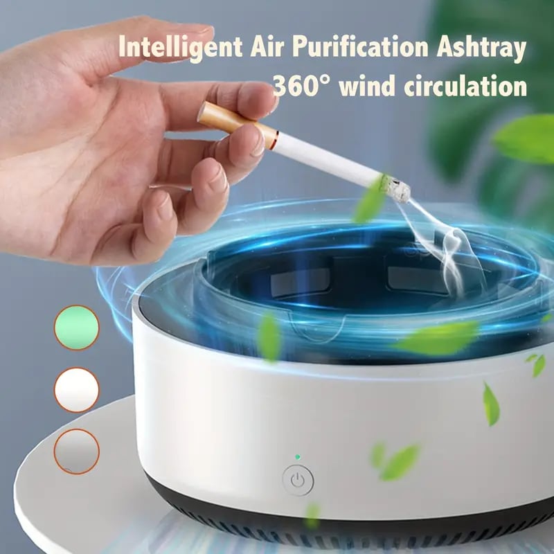 CleanAir™ Smart Ashtray: Instantly Removes Smoke and Odor - Essential Smoking Accessory.