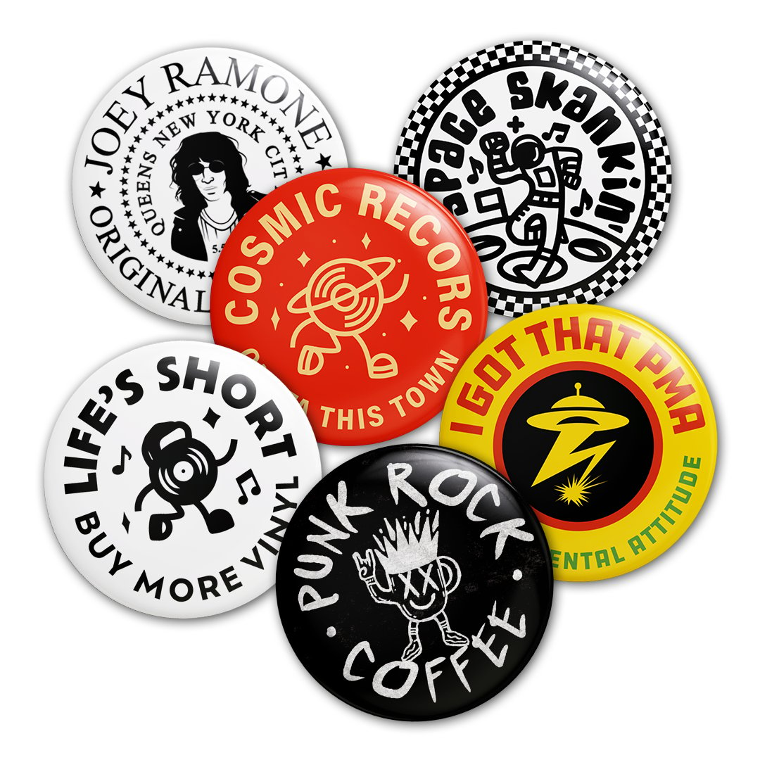 Image of Music Inspired | 25mm Button Badges (Pack of 6) 🎸