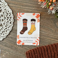 Image 1 of Carte patron à télécharger : duo chaussettes à tricoter SAutumn harvest et pumpkin patch