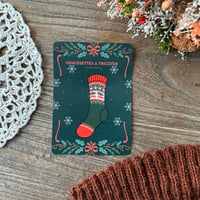 Image 1 of Carte patron à télécharger : chaussettes à tricoter Home for Christmas