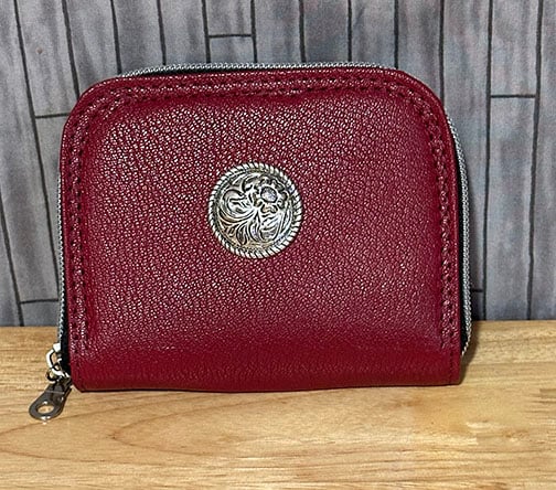 Image of Mini Zip Around Wallet - Red