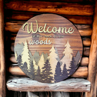 Image 3 of Welcome to Our Neck of the Woods Sign