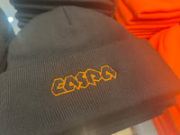 Image 1 of Caspa Black Beanie w/ Neon Orange Logo FREE SHIPPING