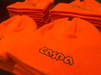 Image 1 of Caspa Neon Orange Beanie w/ Black Logo FREE SHIPPING