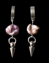 Image 1 of Spike Pearly Drop Earrings 