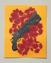 Space Cowboy Gun and Flowers Print