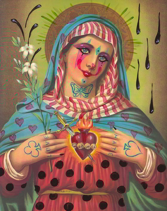 Image of Love Hate Mary Print