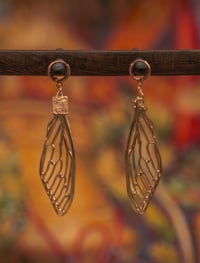 Image 1 of GOLD CICADA WING Earrings