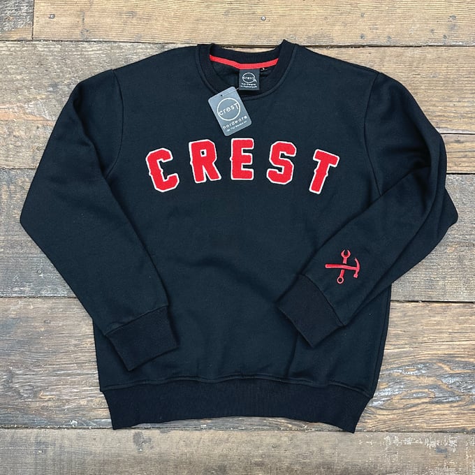 Image of Crest Varsity Sweatshirt - BLACK