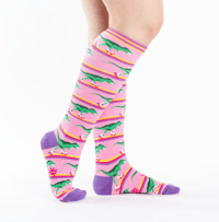 Image 1 of Rawr-ler Rink Knee High Socks