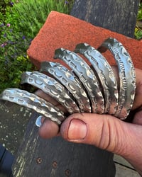 Image 3 of WL&A Handmade Heavy Sterling Ingot Peak Cuffs