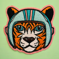 CUTESY TIGER Chenille Iron-On Patch