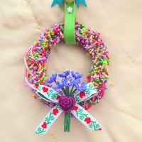 Image 3 of Wreath w/ Periwinkle Flowers
