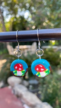 Image 4 of Mushroom Pendant Earrings 