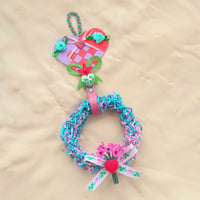 Image 2 of Wreath w/ Hot Pink Flowers