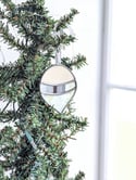 Silver and White Stained Glass Ornament