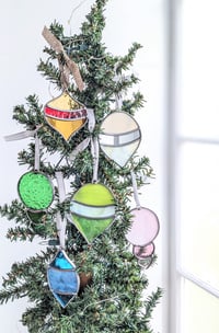 Image 2 of Pink Bauble Stained Glass Ornament