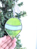 Grinchy Green Stained Glass Ornament