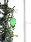 Vintage Patterned Green Stained Glass Bauble Ornament