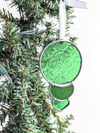 Vintage Patterned Green Stained Glass Bauble Ornament