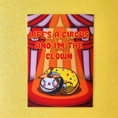 Image of Clown Kitty 5x7 Print