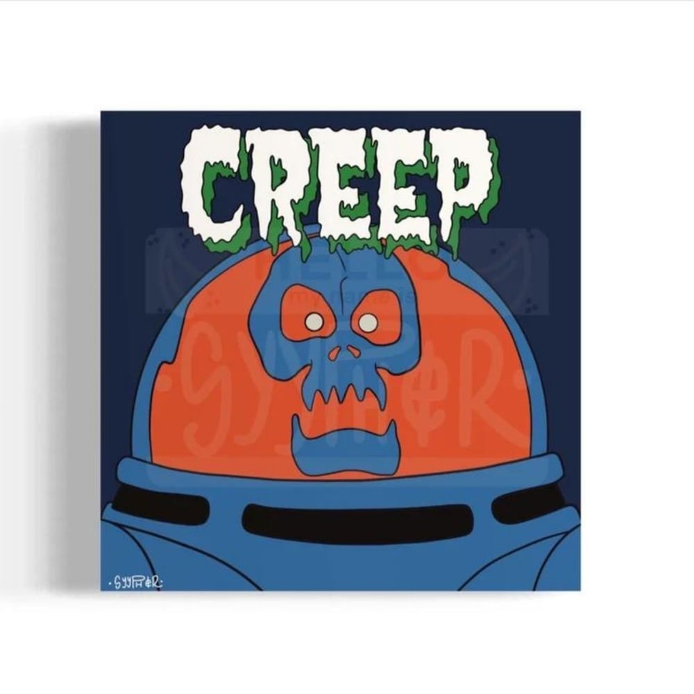 "Creep" 12" x 12" Hand Painted Glow in the Dark Print