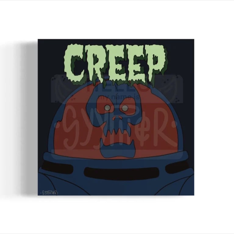 "Creep" 12" x 12" Hand Painted Glow in the Dark Print