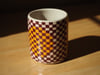 Checkerboard Orange/Maroon Cup