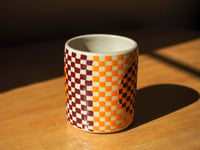 Image 3 of Checkerboard Orange/Maroon Cup